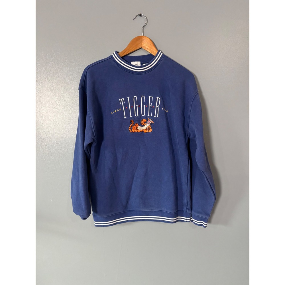 Vintage Disney Tigger Winnie the Pooh Sweatshirt Medium Blue Embroidered